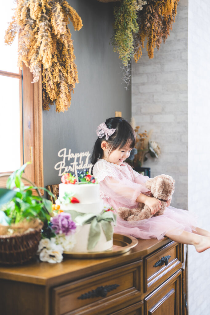 誕生日の記念撮影