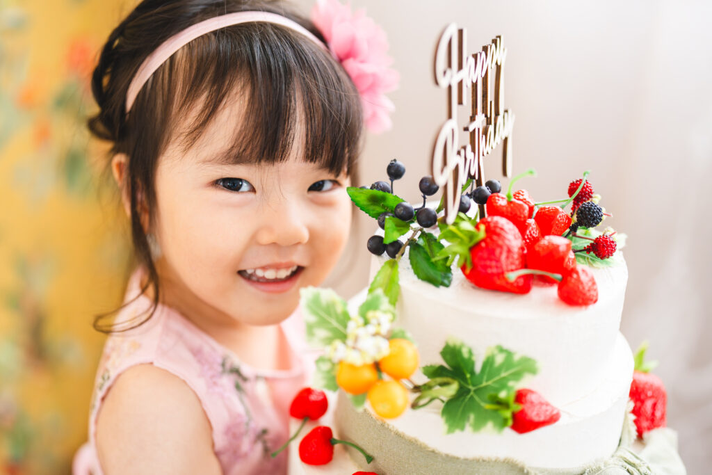 誕生日の記念撮影