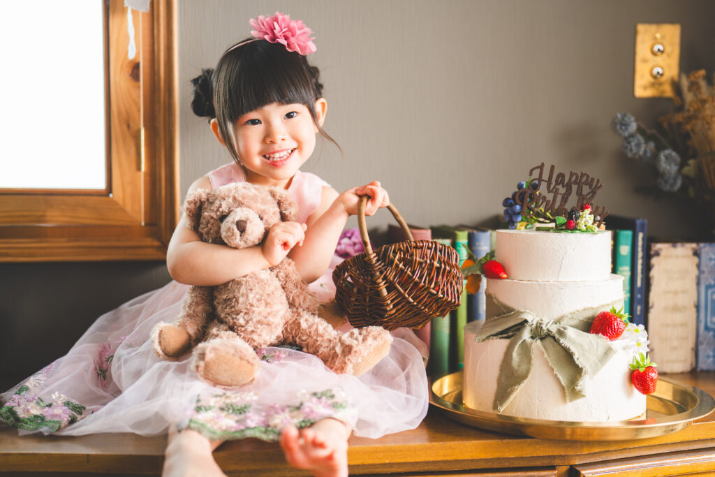 誕生日の記念撮影