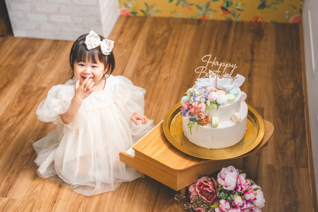 誕生日の記念撮影
